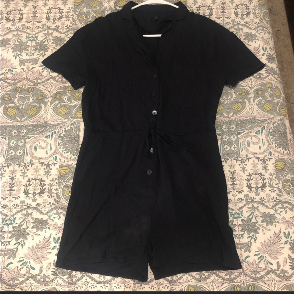 UO short sleeve collared jumpsuit